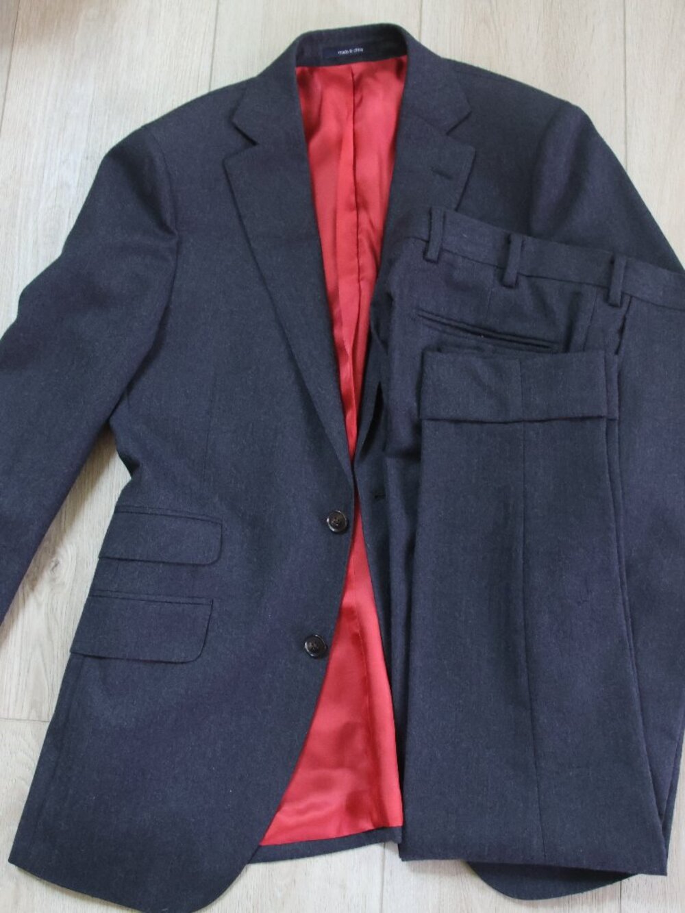 SuitSupply Sienna Charcoal 100% Wool Suit – 34R/28 Pants